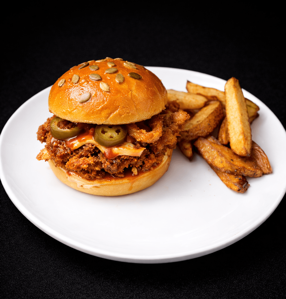 Pulled Pork Burger cu Cartofi Wedges